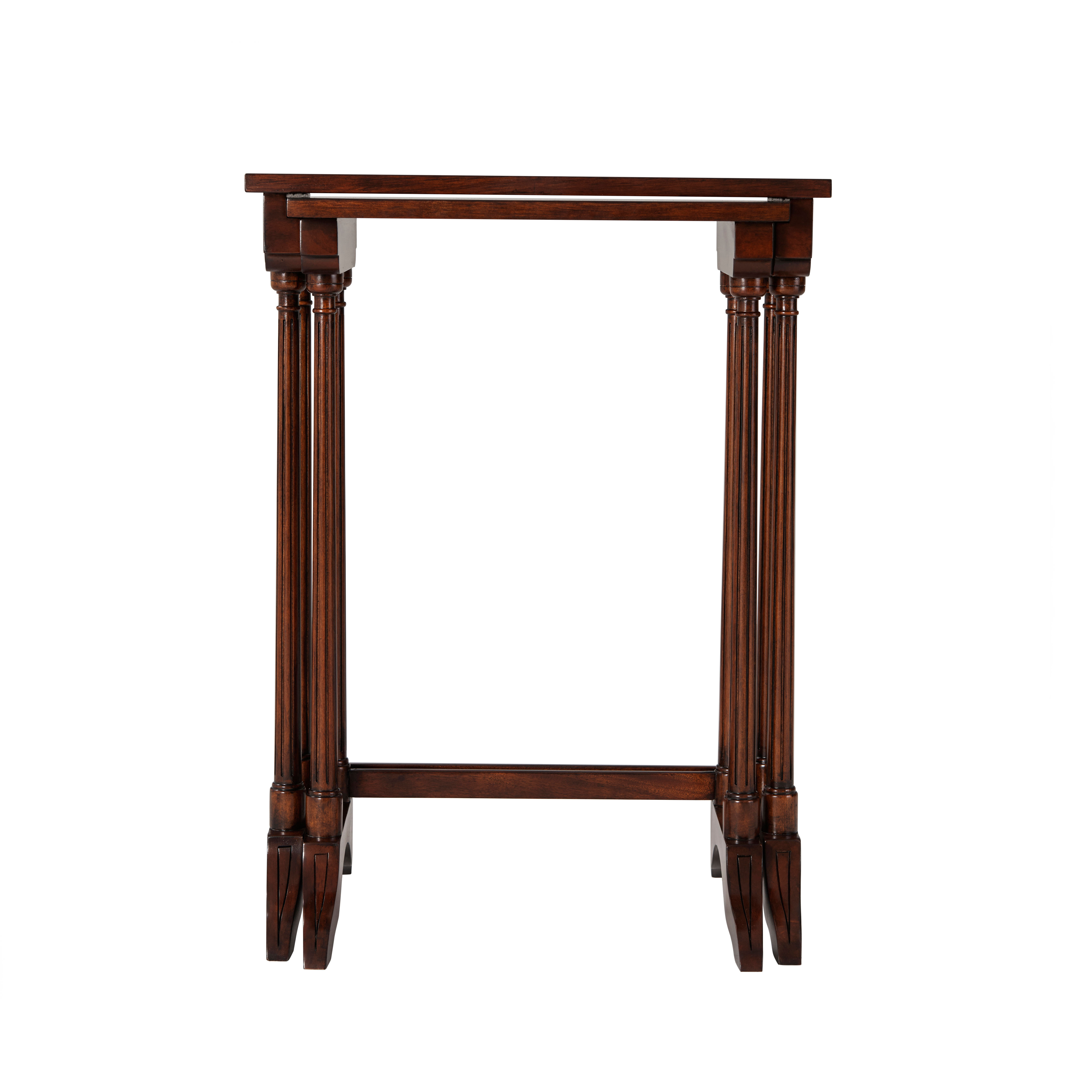 Theodore Alexander Essential Solid Wood Trestle Nesting Table Wayfair